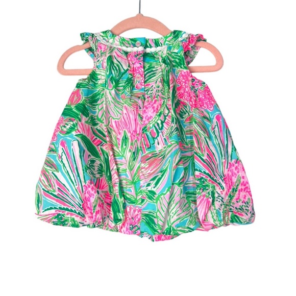 Lilly Pulitzer Pink and Green Floral Kids Dress - Picture 11 of 11